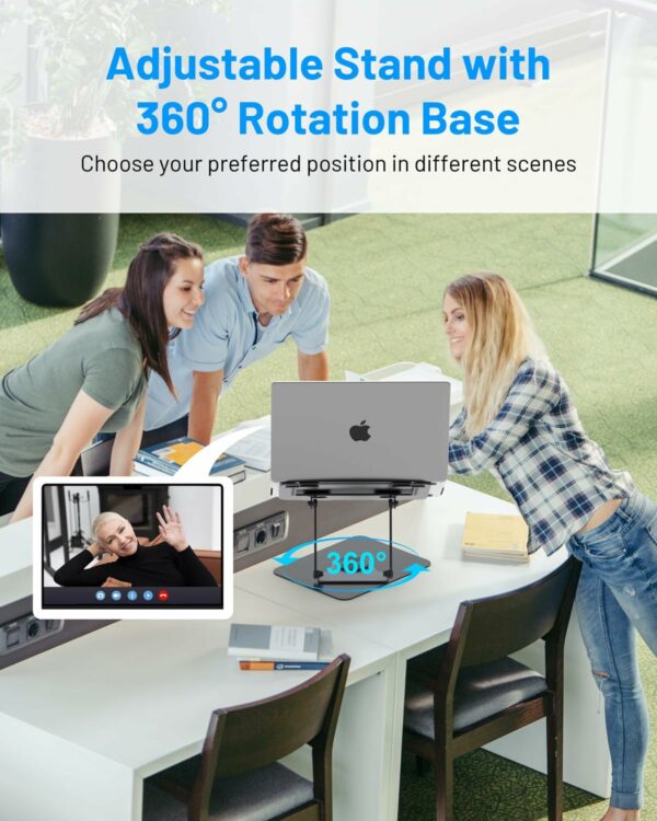 Adjustable Laptop Cooling Stand with Detachable Thermoelectric Cooler, 360° Rotation Base, Solid Carbon Steel, 20Db Ultra-Quiet, 2-Power Peltier Cooling Pad for Laptop up to 16-inch – Image 5