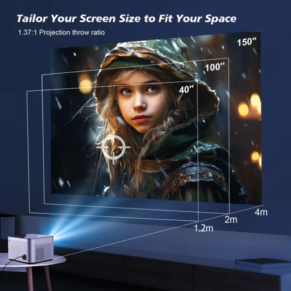 Projecteur Magcubic HY350 Pro 580ANSI Android 11 4K 1080P Wifi6 Commande vocale Allwinner H713 Mise au point électronique BT 5.0 Home Cinéma – Image 5