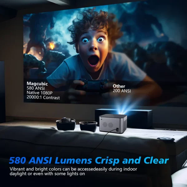 Projecteur Magcubic HY350 Pro 580ANSI Android 11 4K 1080P Wifi6 Commande vocale Allwinner H713 Mise au point électronique BT 5.0 Home Cinéma – Image 7