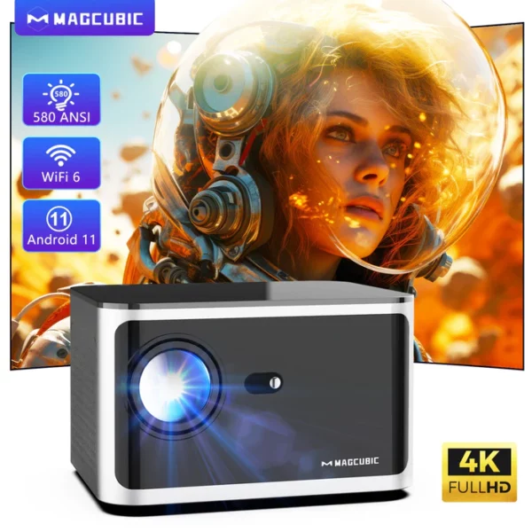 Projecteur Magcubic HY350 Pro 580ANSI Android 11 4K 1080P Wifi6 Commande vocale Allwinner H713 Mise au point électronique BT 5.0 Home Cinéma – Image 8